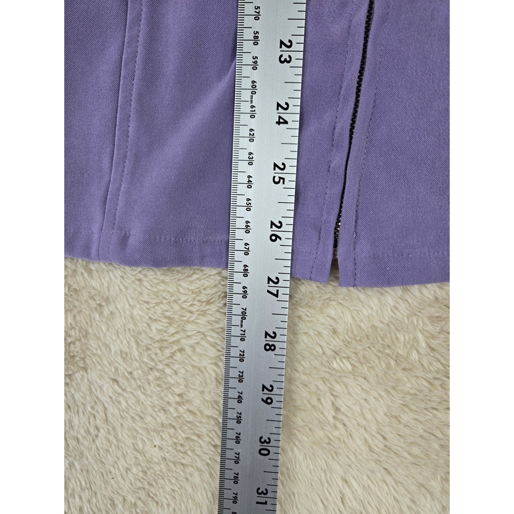 Fashion Bug Purple Suede Zip Up Collar Jacket‎ XL Polyester Spandex - Picture 8 of 9
